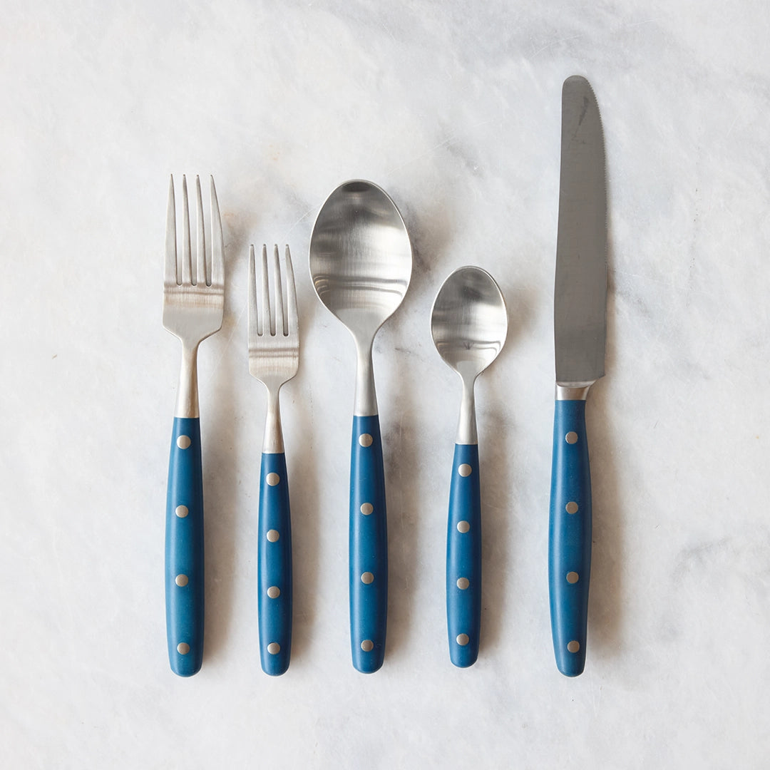 5 Piece Jones Blue Flatware