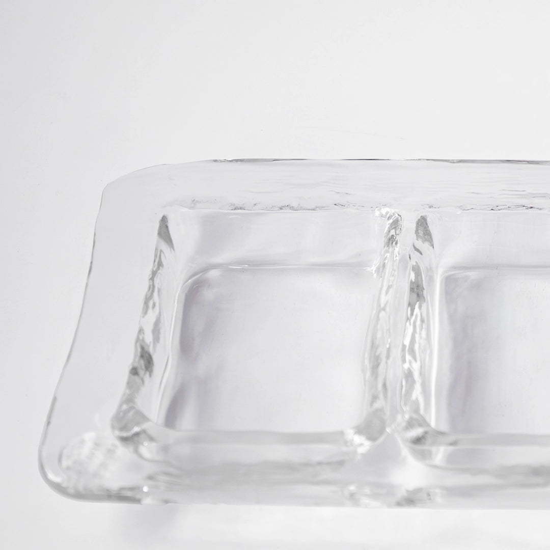 Clear Glass Sectioned Snack Tray