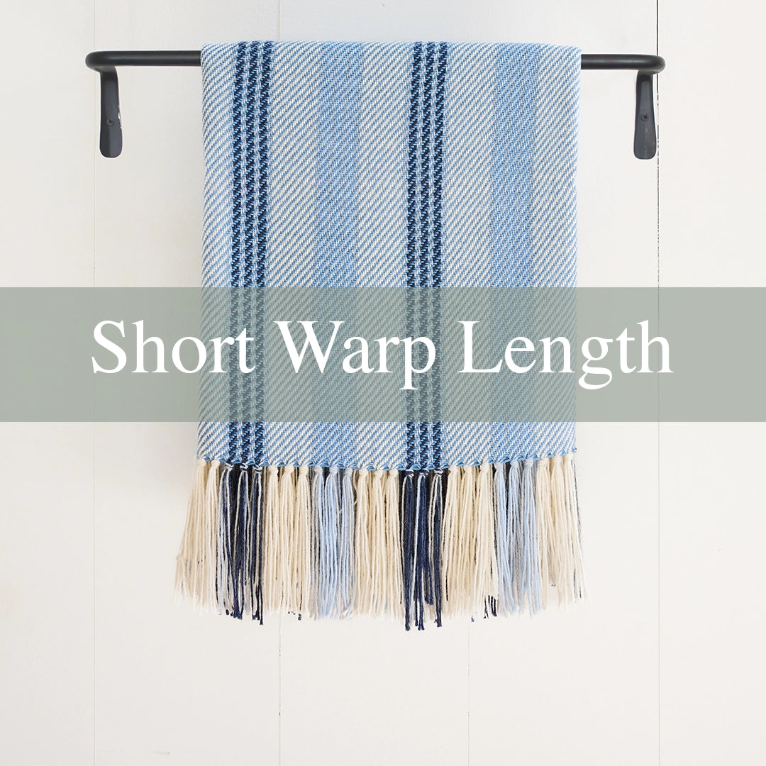 Blue Filled Bouy Alpaca Handwoven Short Warp Throw