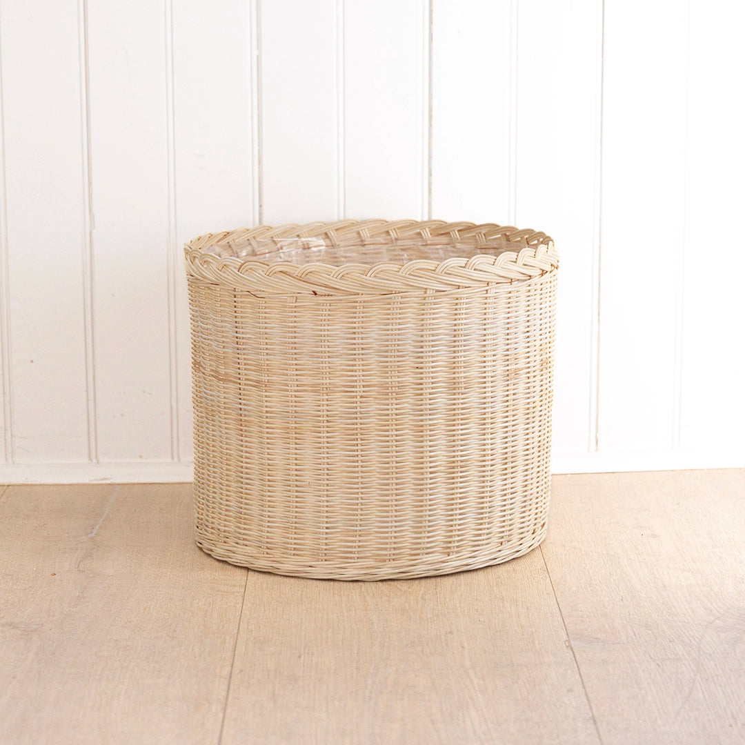 Braided Wicker Waste Basket
