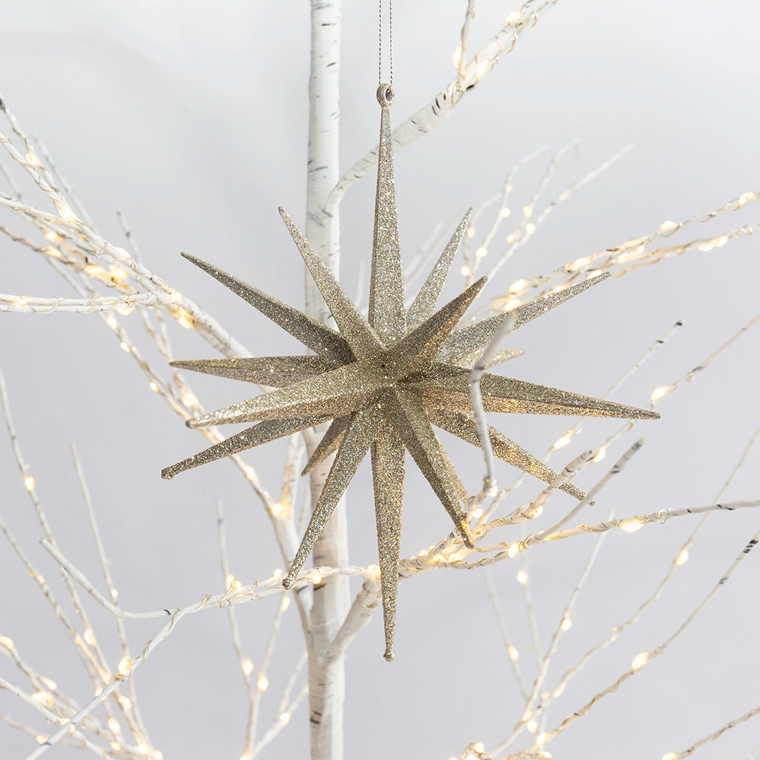 Champagne Glitter Star Ornament