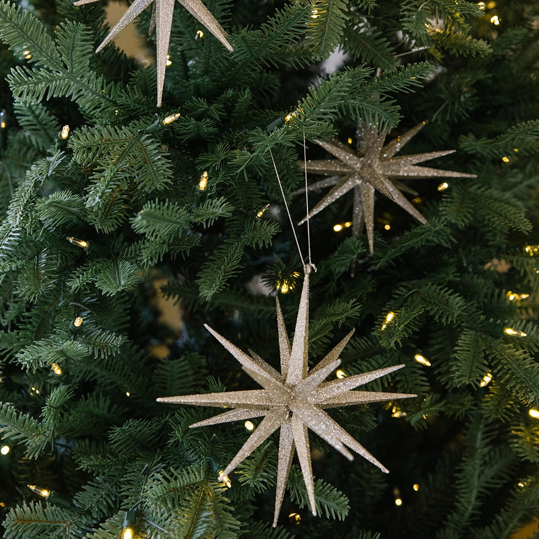 Champagne Glitter Star Ornament