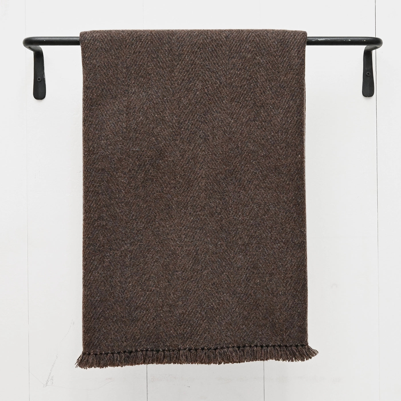 Chocolate Brown Handwoven Cashmere Throw
