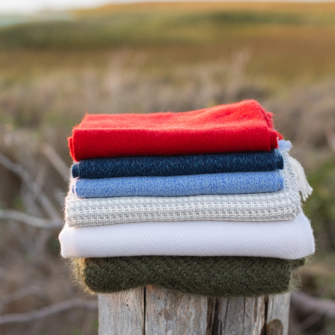Collegiate Red Handwoven Cashmere Scarf