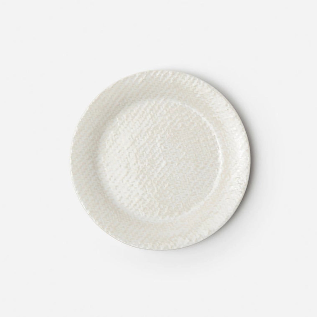 Cream Textured Salad Plate