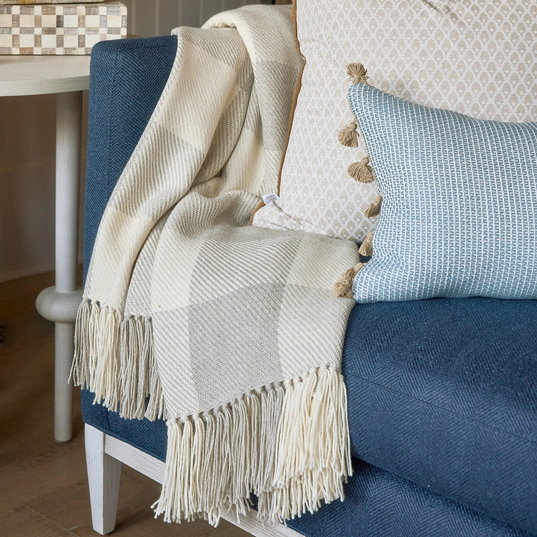 Driftwood Buffalo Check Handwoven Alpaca Throw