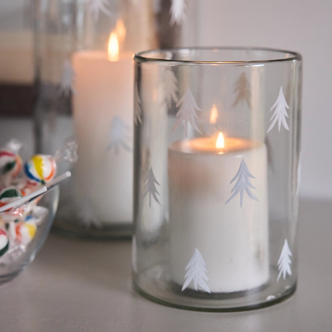 Etched Christmas Tree Votive