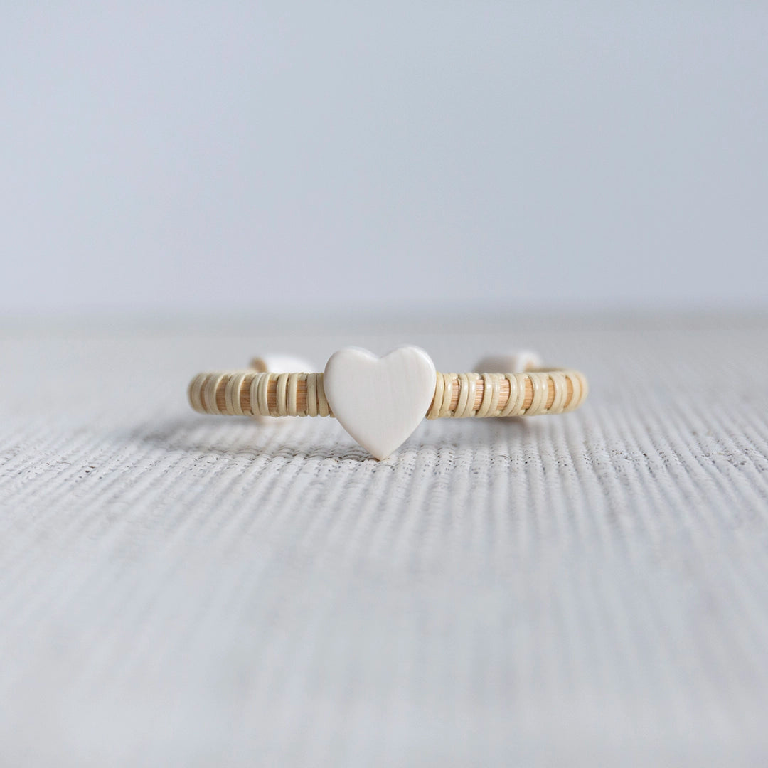 Faux Ivory Heart Cuff | Janet Carreau
