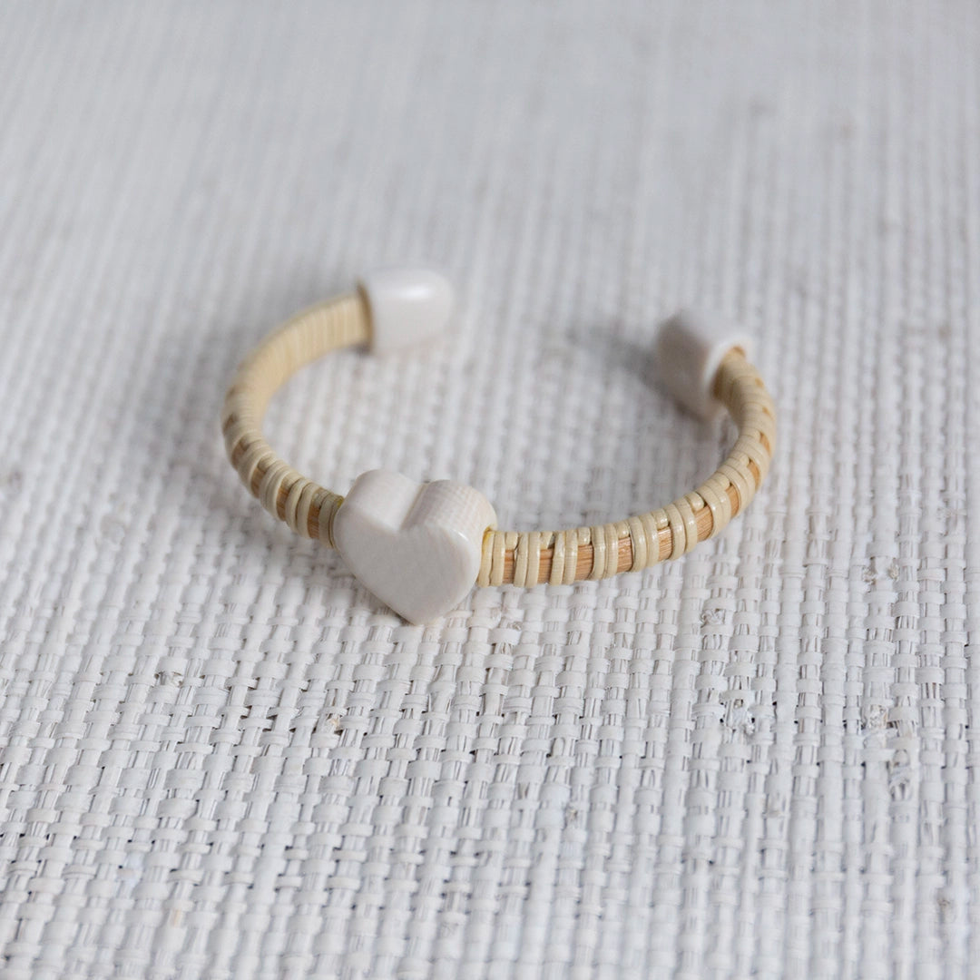 Faux Ivory Heart Cuff | Janet Carreau