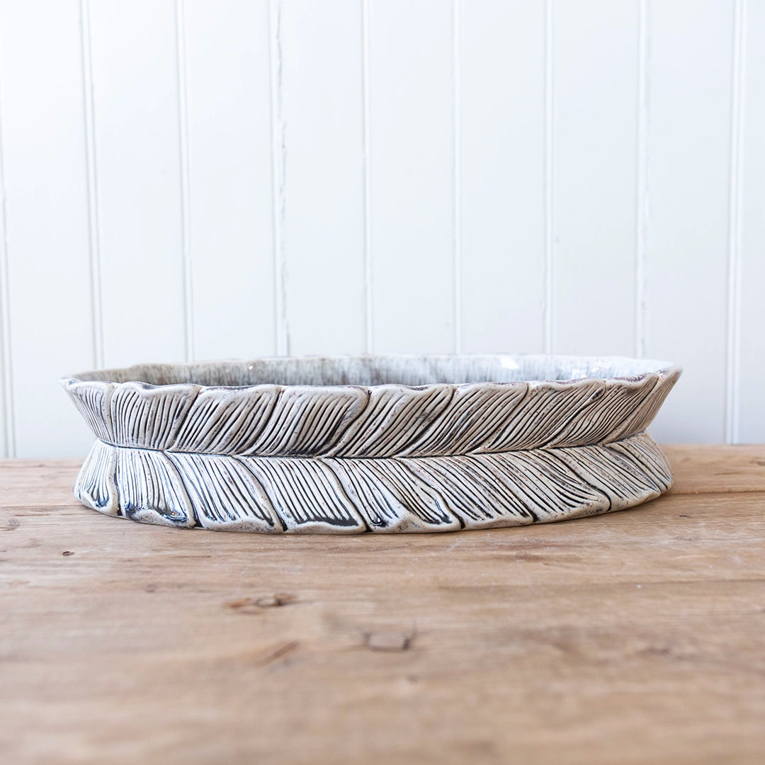 Feathered Ceramic Centerpiece