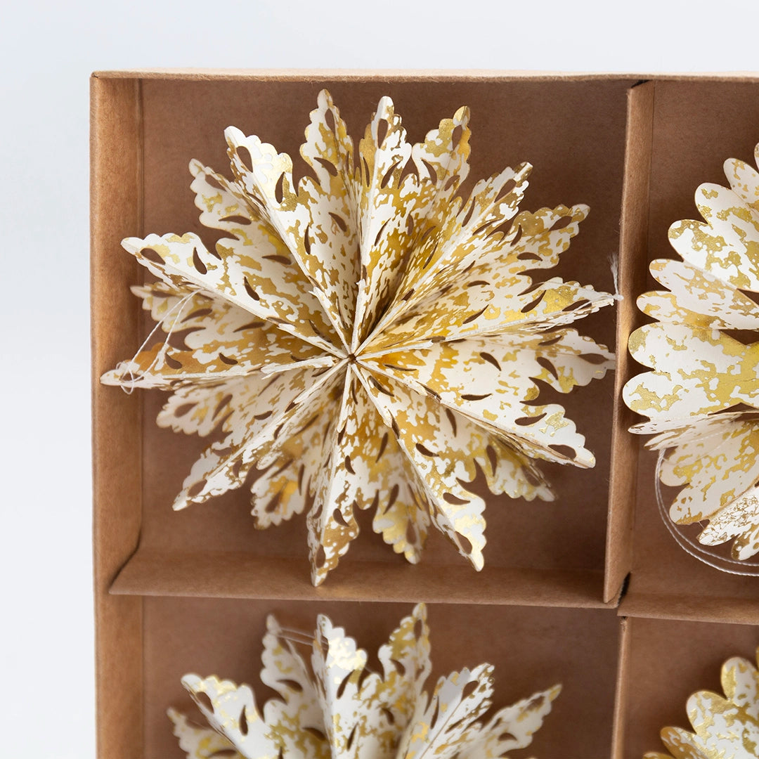 Gold Paper Snowflake Box Set