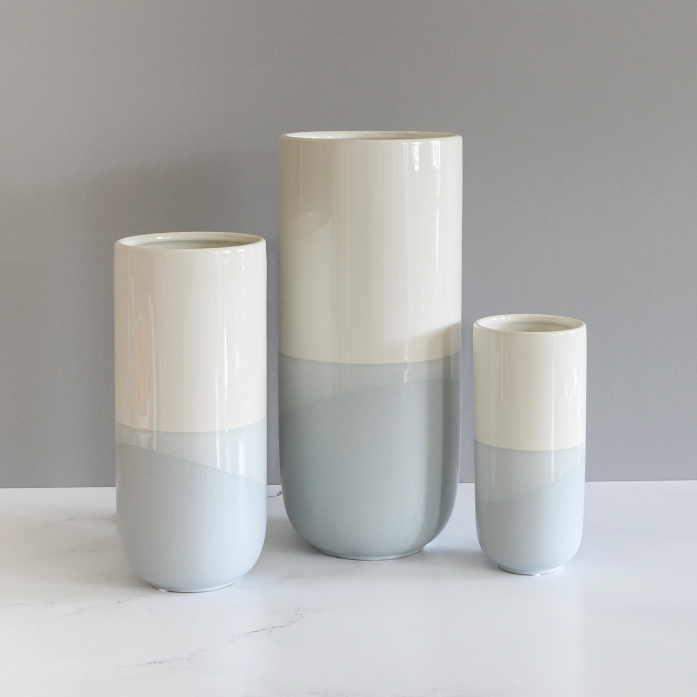 Gray & Cream Geo Vases