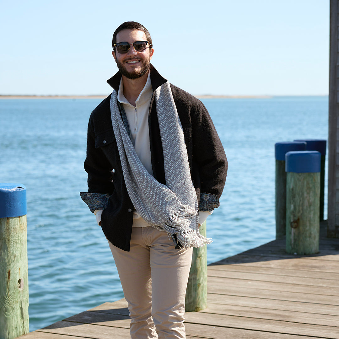 Gray Haze Handwoven Alpaca Scarf