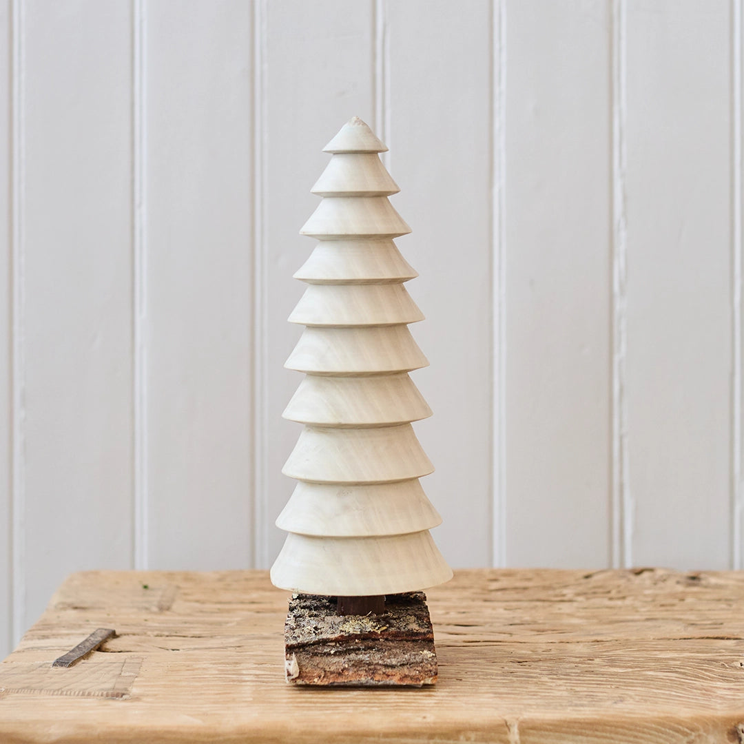 Bleached Elm Wood Hand Carved Trees, Medium | John Williams