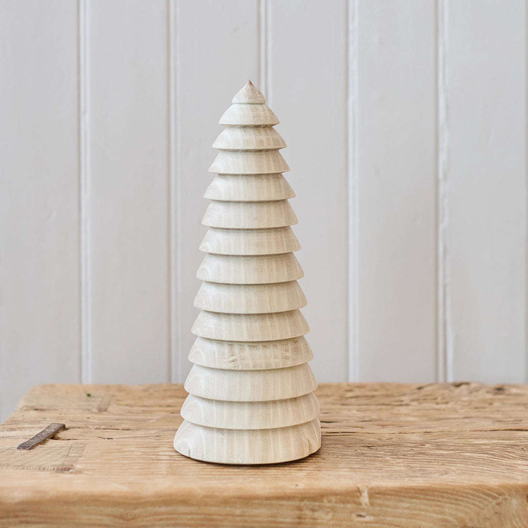 Bleached Elm Wood Hand Carved Trees, Medium | John Williams