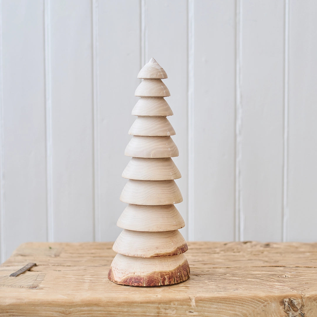 Bleached Elm Wood Hand Carved Trees, Medium | John Williams
