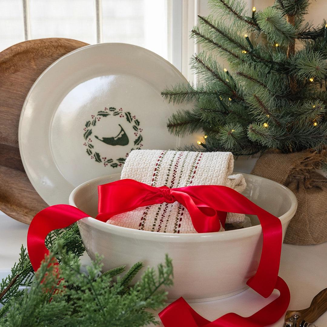 Handcrafted Holly Wreath Serving Plate | Emily Johnson