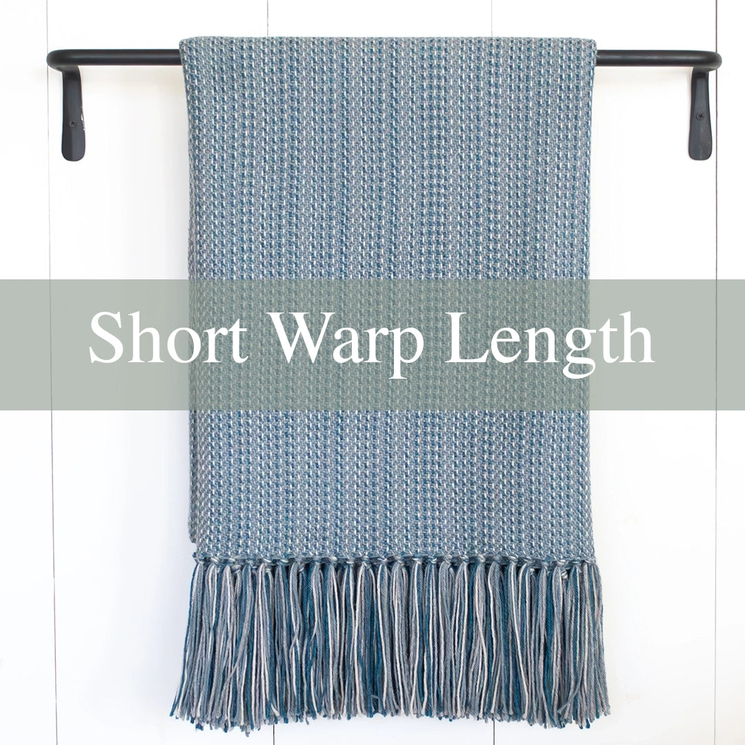 Hazy Aegean Alpaca Handwoven Short Warp Throw