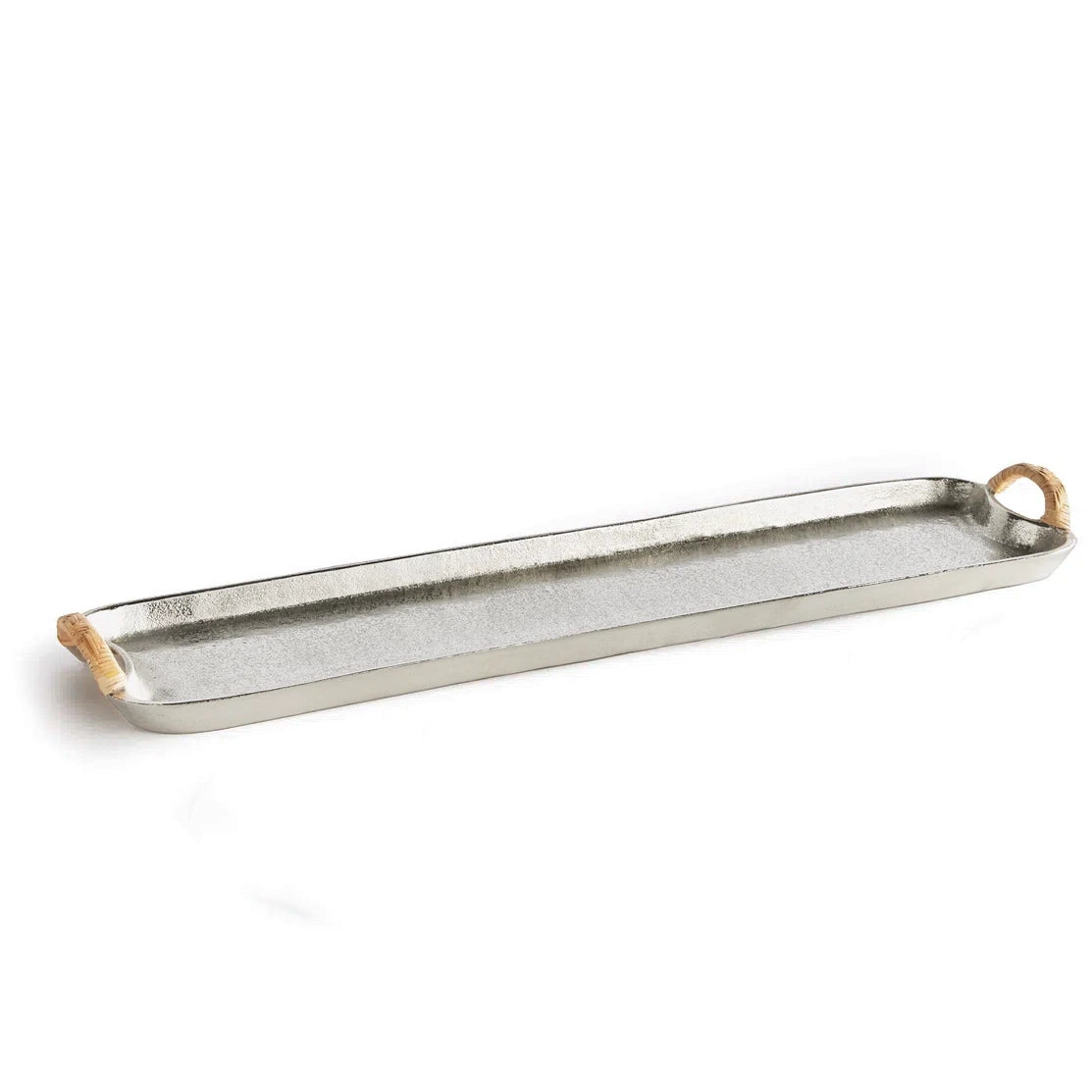 Nickel and Rattan Tray