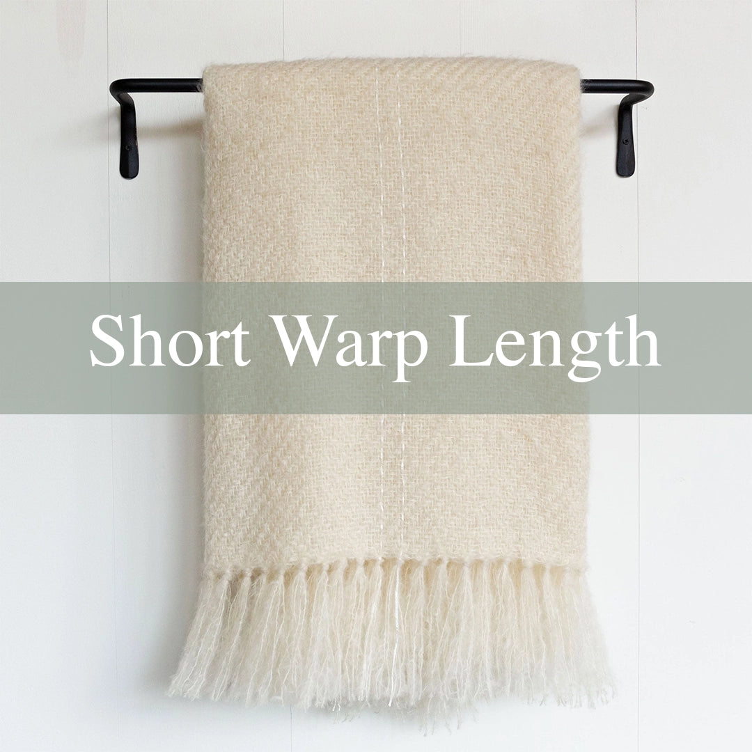 Ivory Handwoven Mohair Short Warp Throw