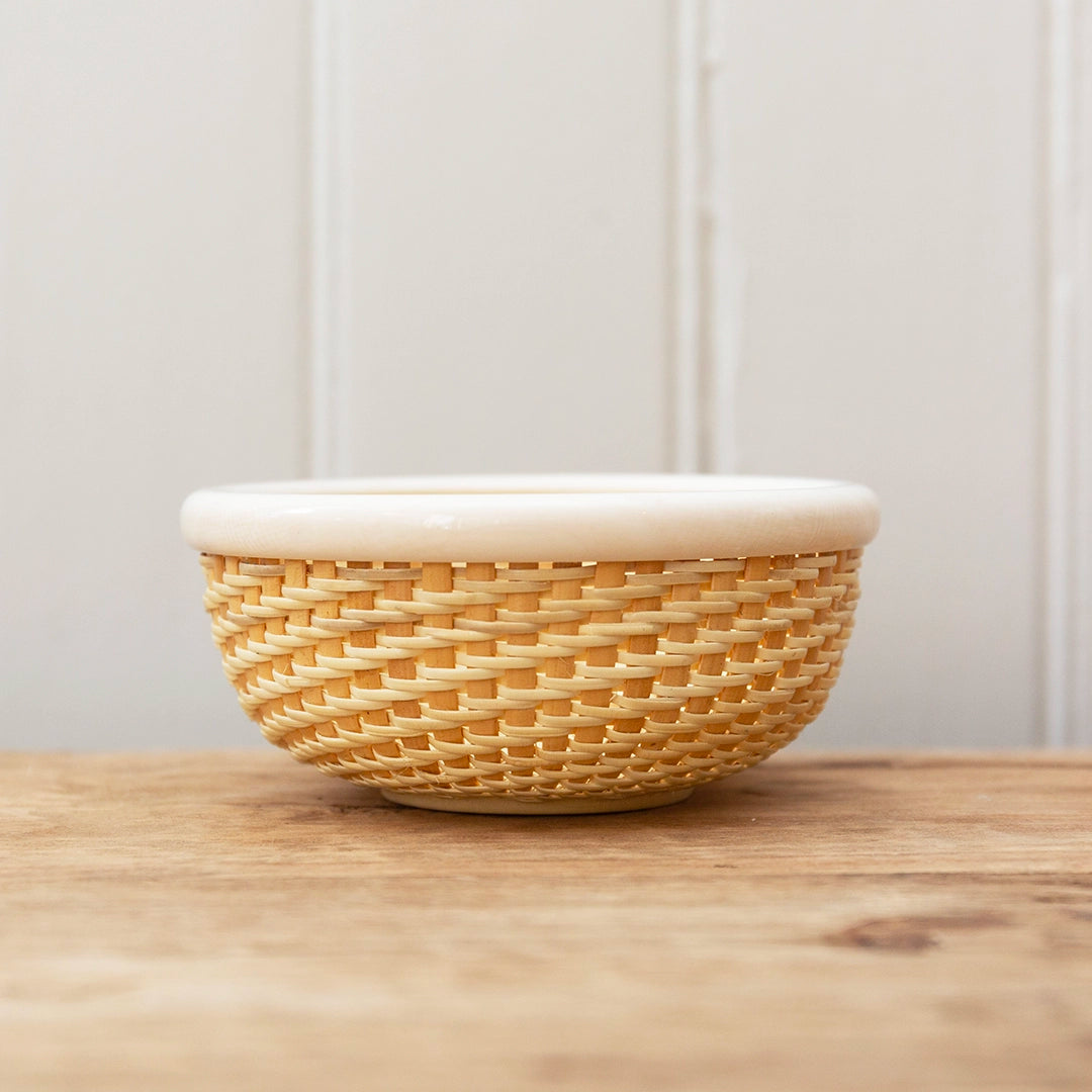 Ivory Rim White Twill Lightship Basket | Judy Prohaska