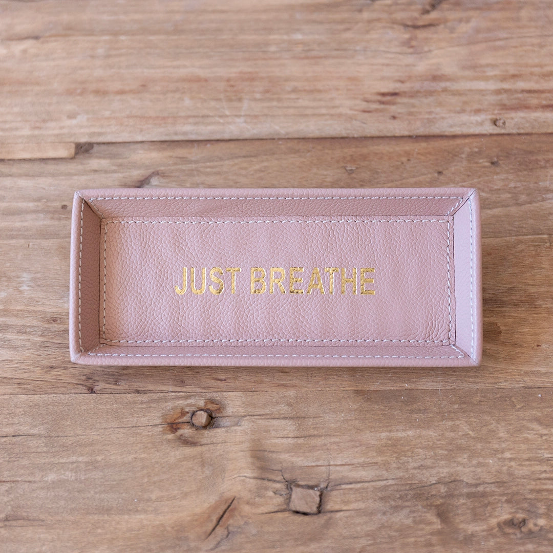 Leather Affirmation Eyeglass Tray