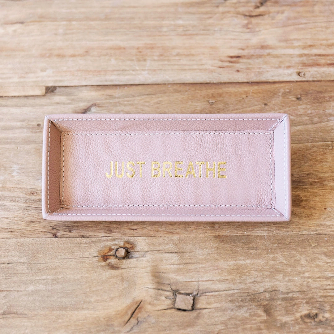 Leather Affirmation Eyeglass Tray