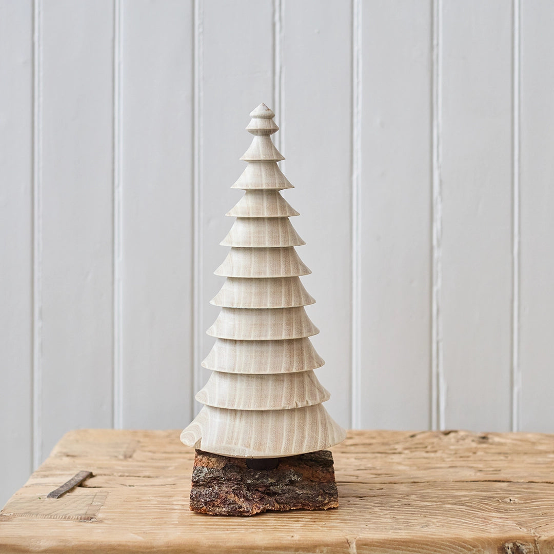Bleached Elm Wood Hand Carved Trees, Large | John Williams