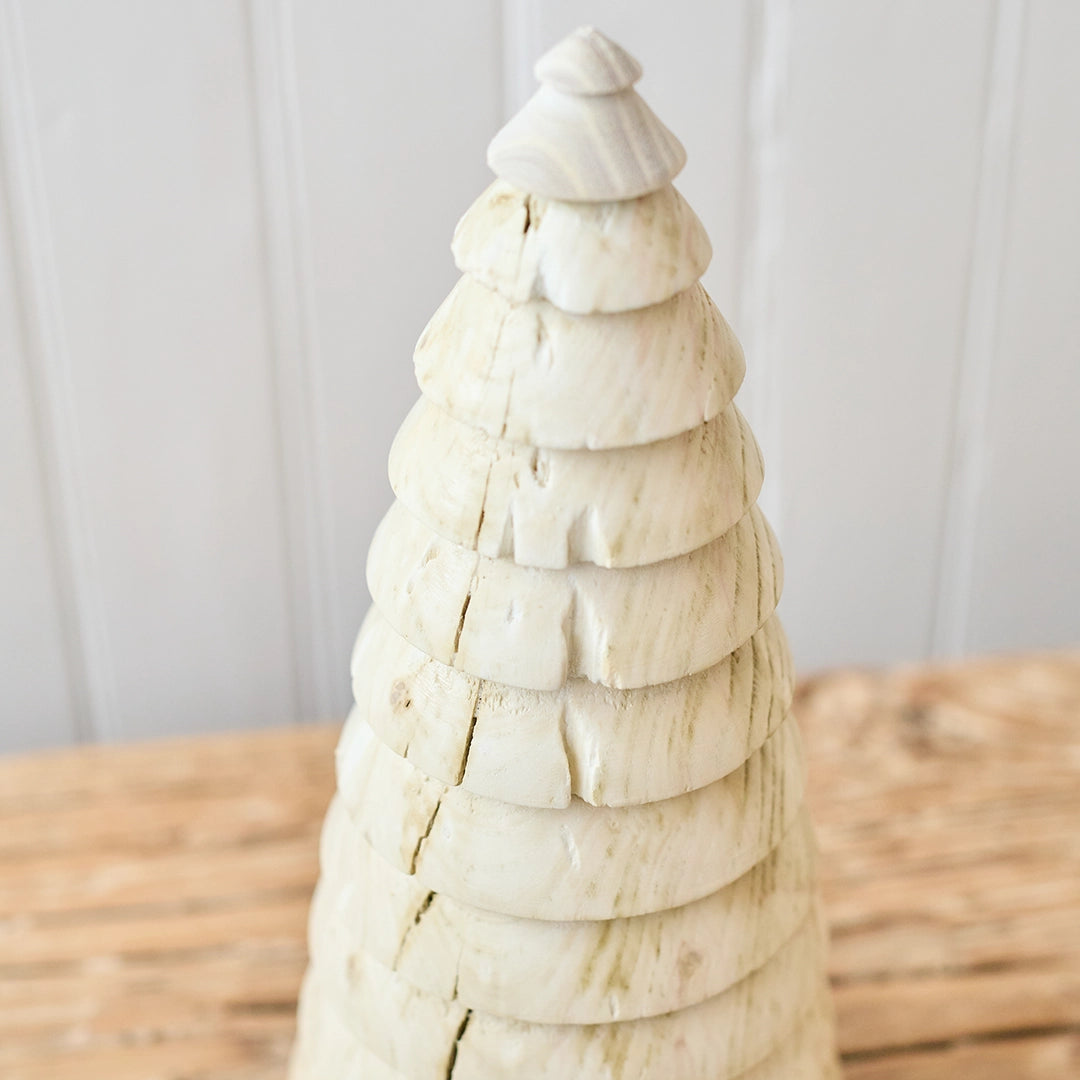 Bleached Elm Wood Hand Carved Trees, Large | John Williams