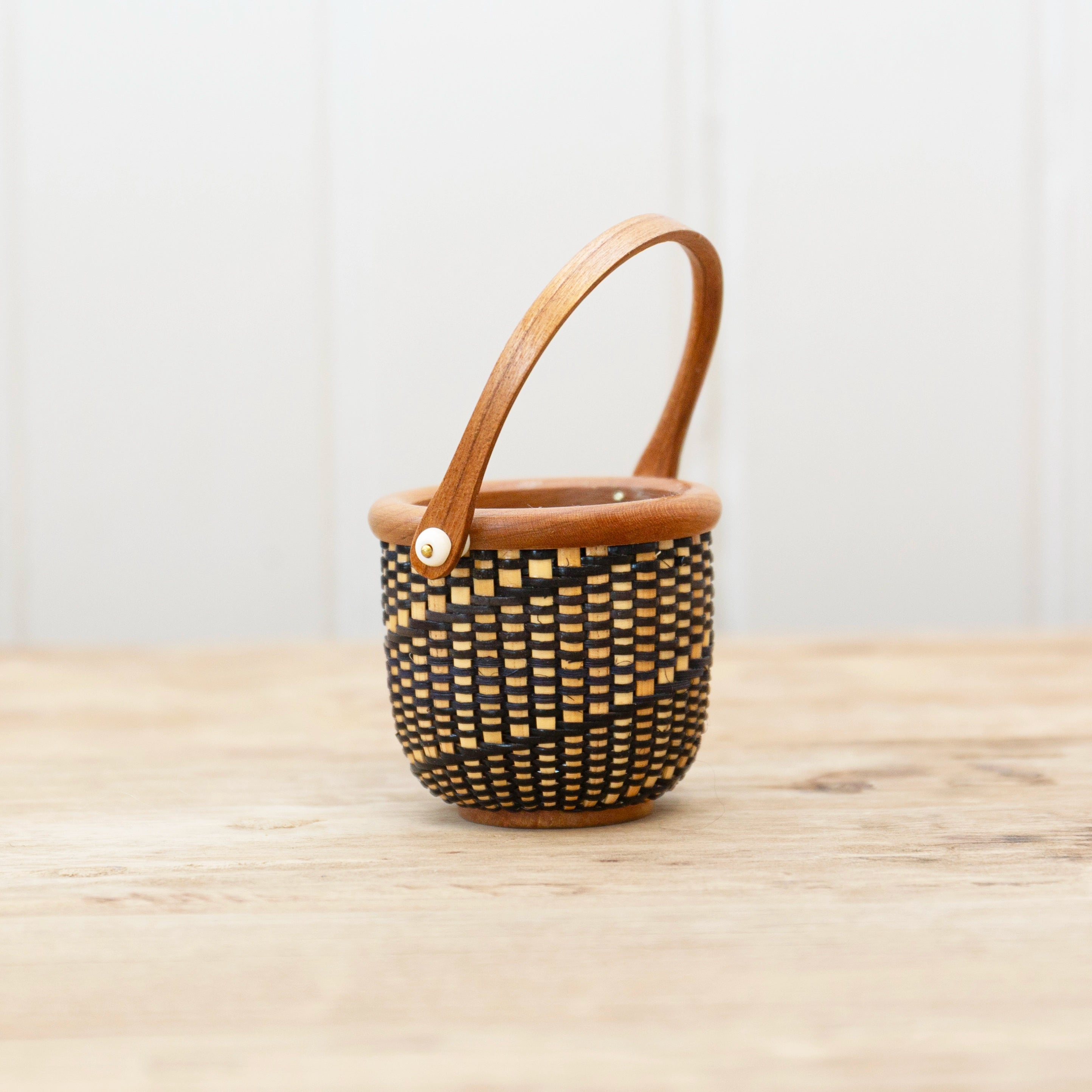 Mini Spiral Black Cane Lightship Basket | Dale Rutherford