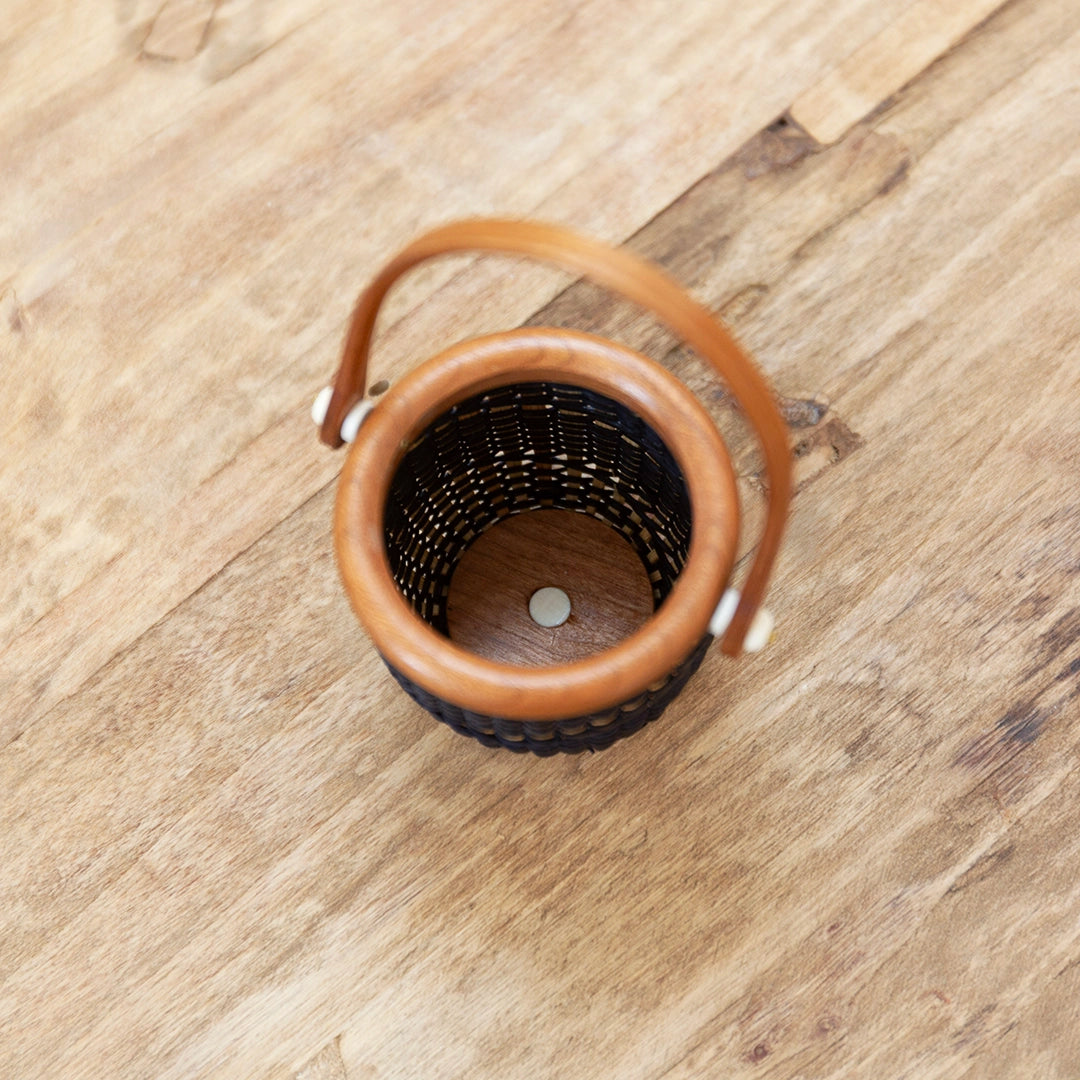 Mini Spiral Black Cane Lightship Basket | Dale Rutherford