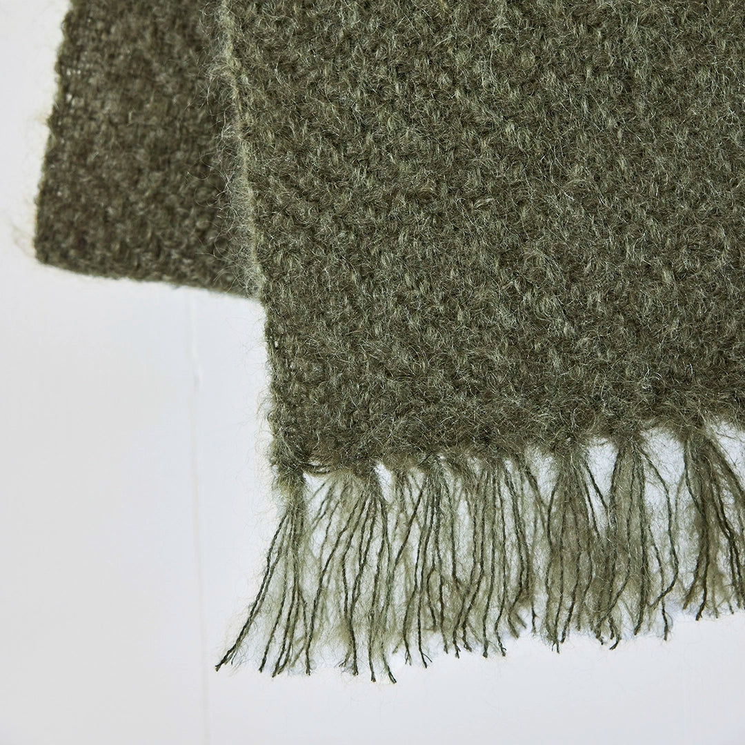 Moss Handwoven Mohair Scarf