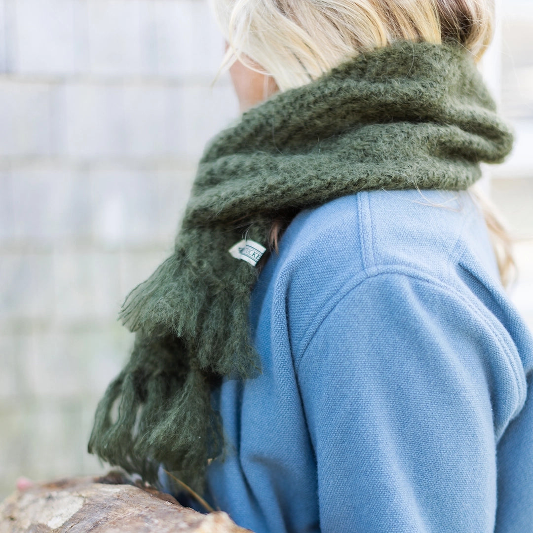 Moss Handwoven Mohair Scarf