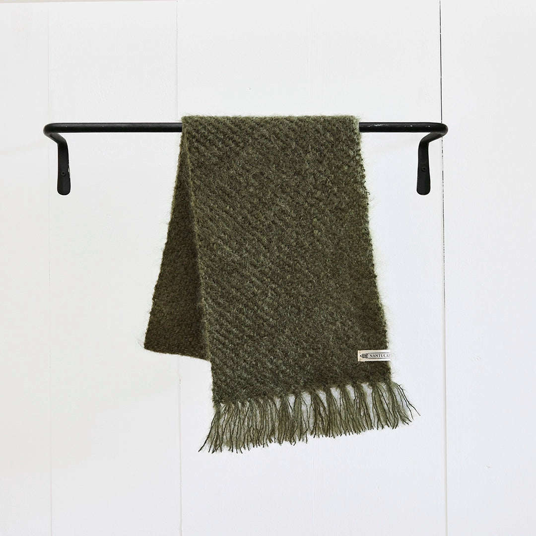 Moss Handwoven Mohair Scarf