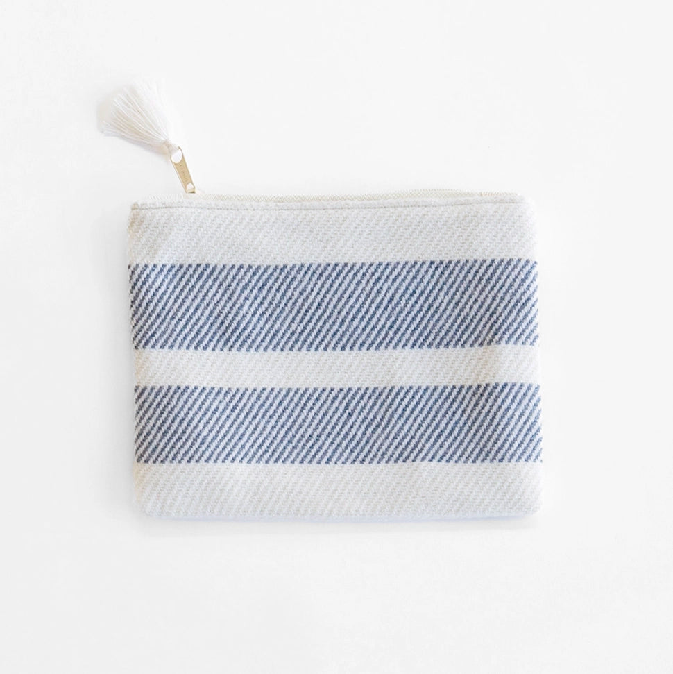 NL Blue and White Cashmere Fabric Clutch