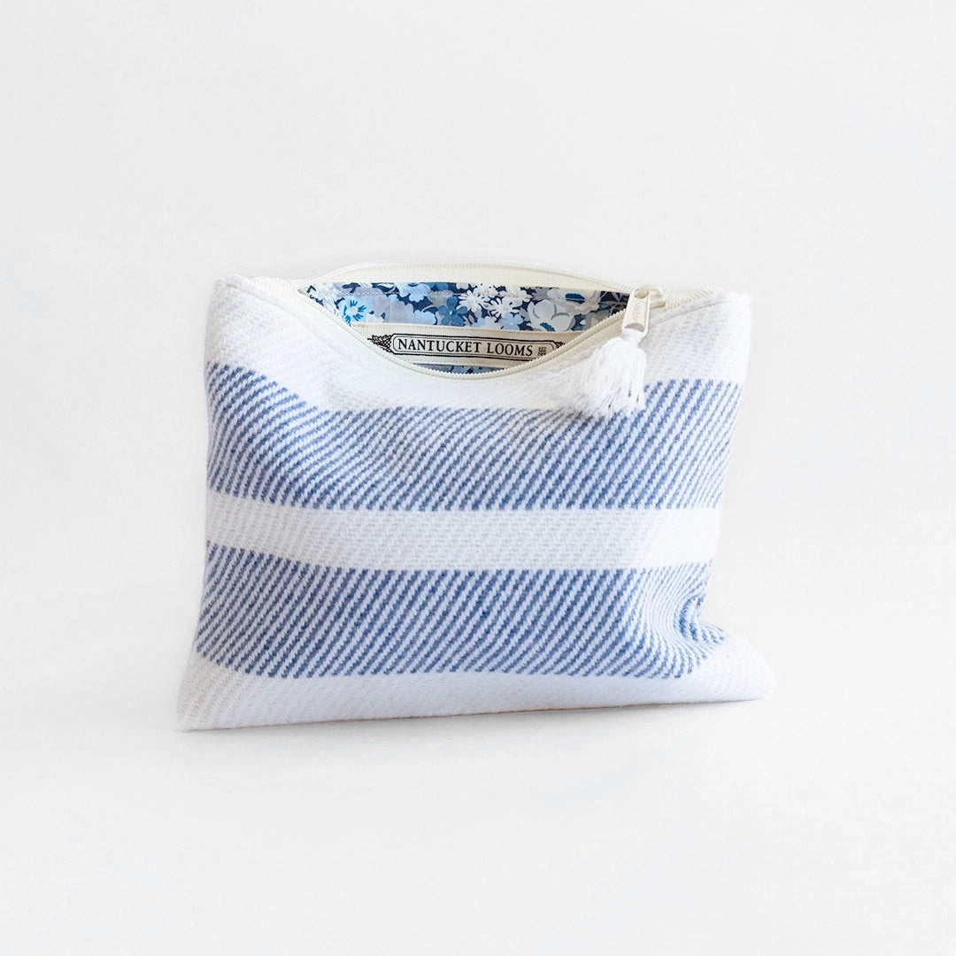 NL Blue and White Cashmere Fabric Clutch