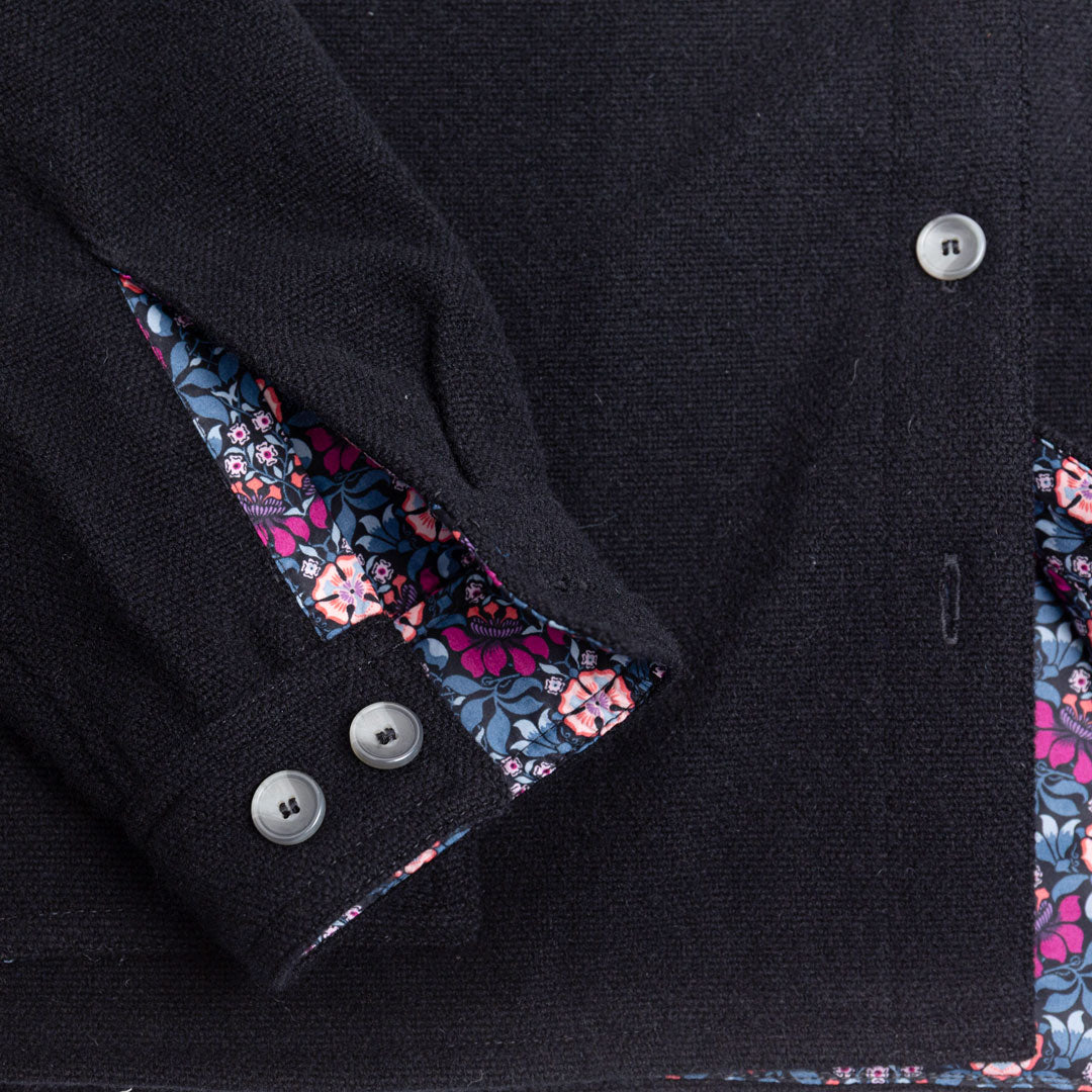 Black Tweed Cropped CPO Jacket