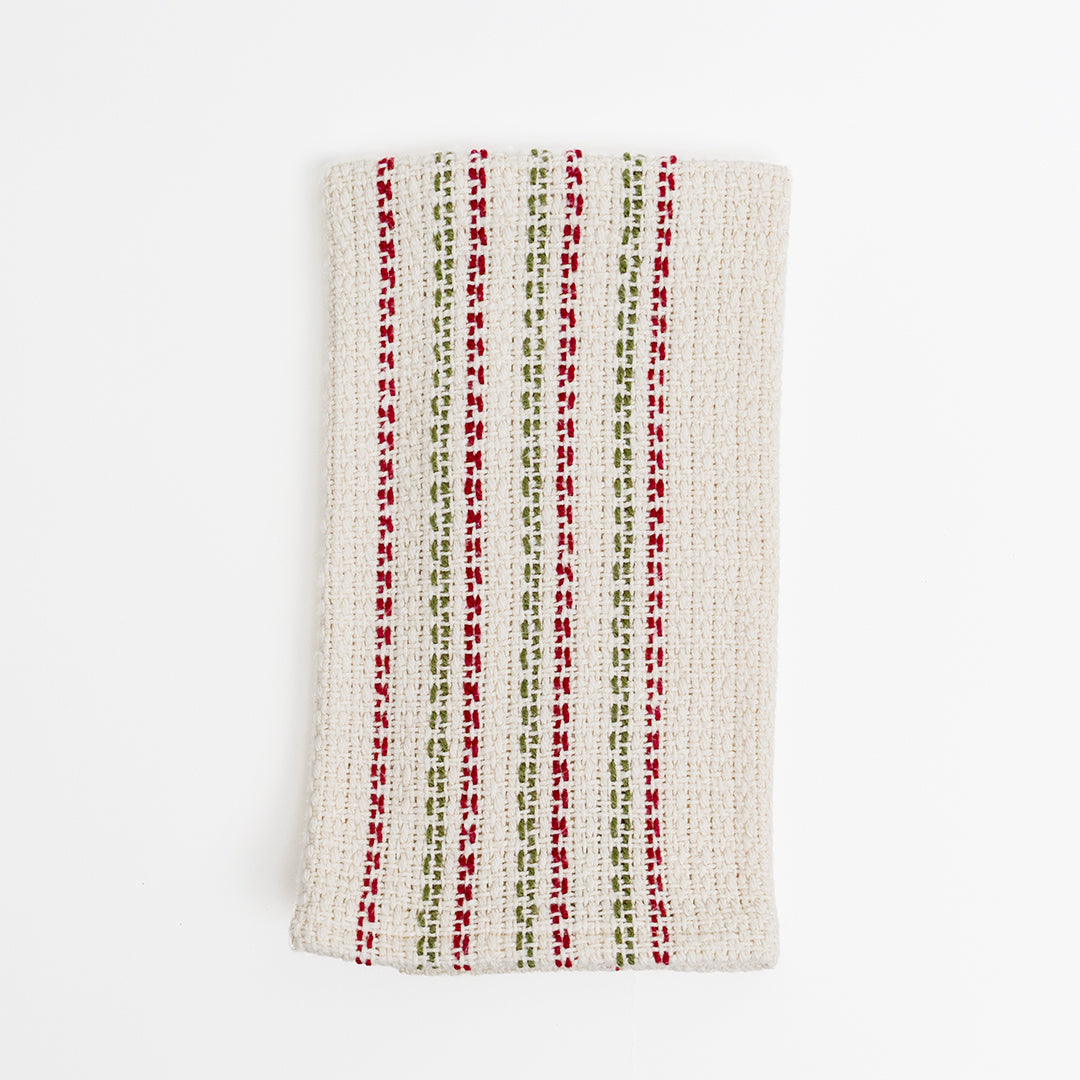 Holiday Whimsy Stripe Handwoven Kitchen Towel