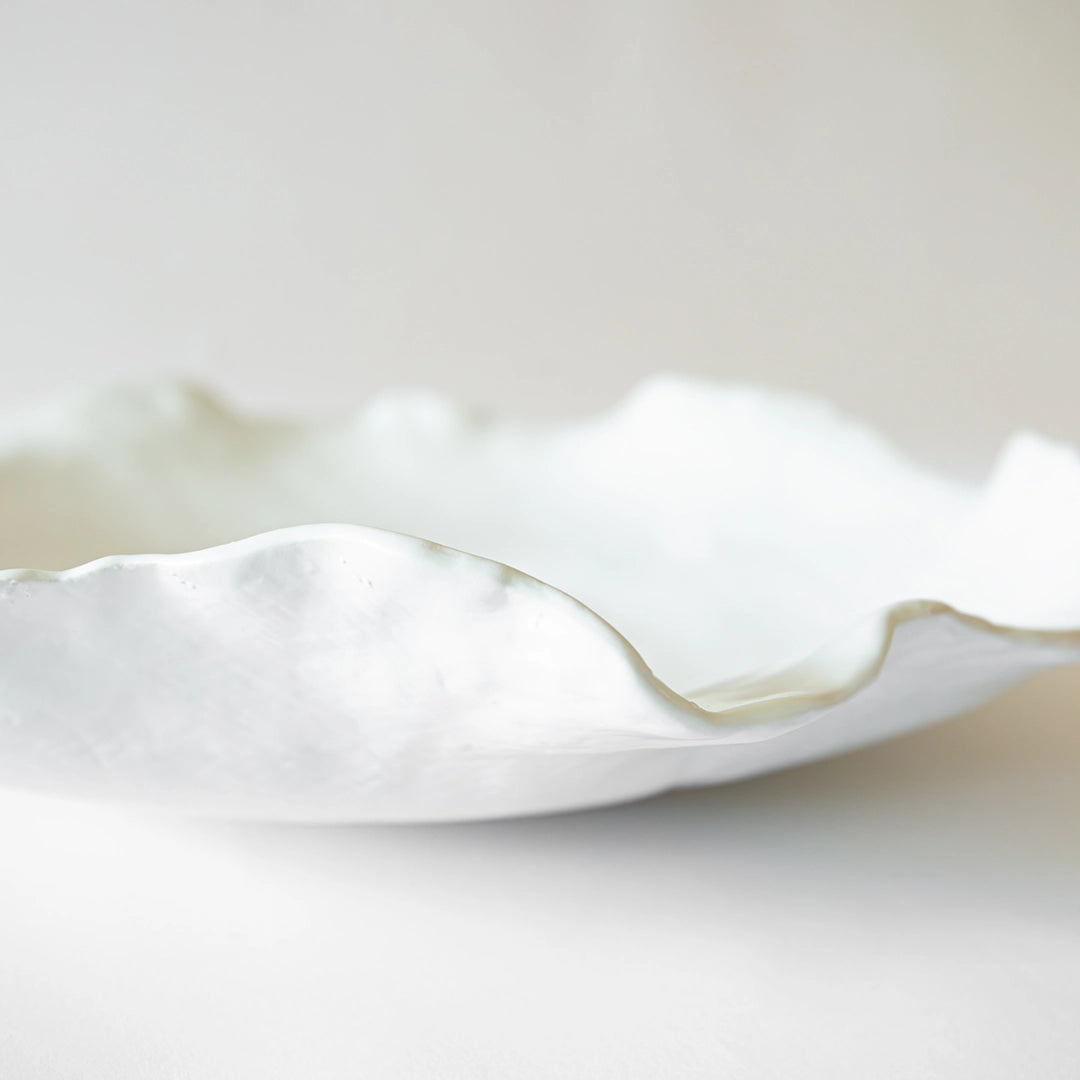 Wavy Ceramic Centerpiece Bowl