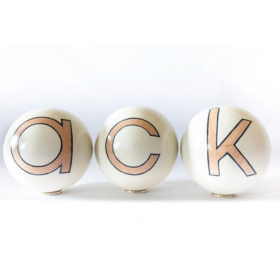Natural Wood and Ivory ACK Spheres | Melissa Macleod