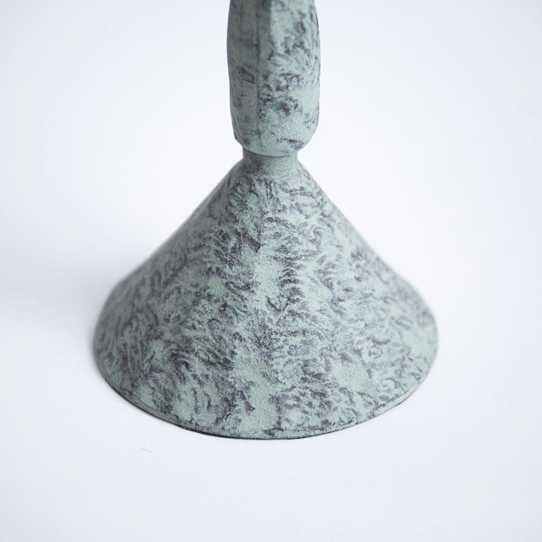 Aged Patina Metal Candlestick