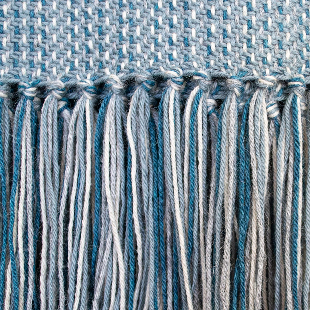 Hazy Aegean Handwoven Alpaca Throw