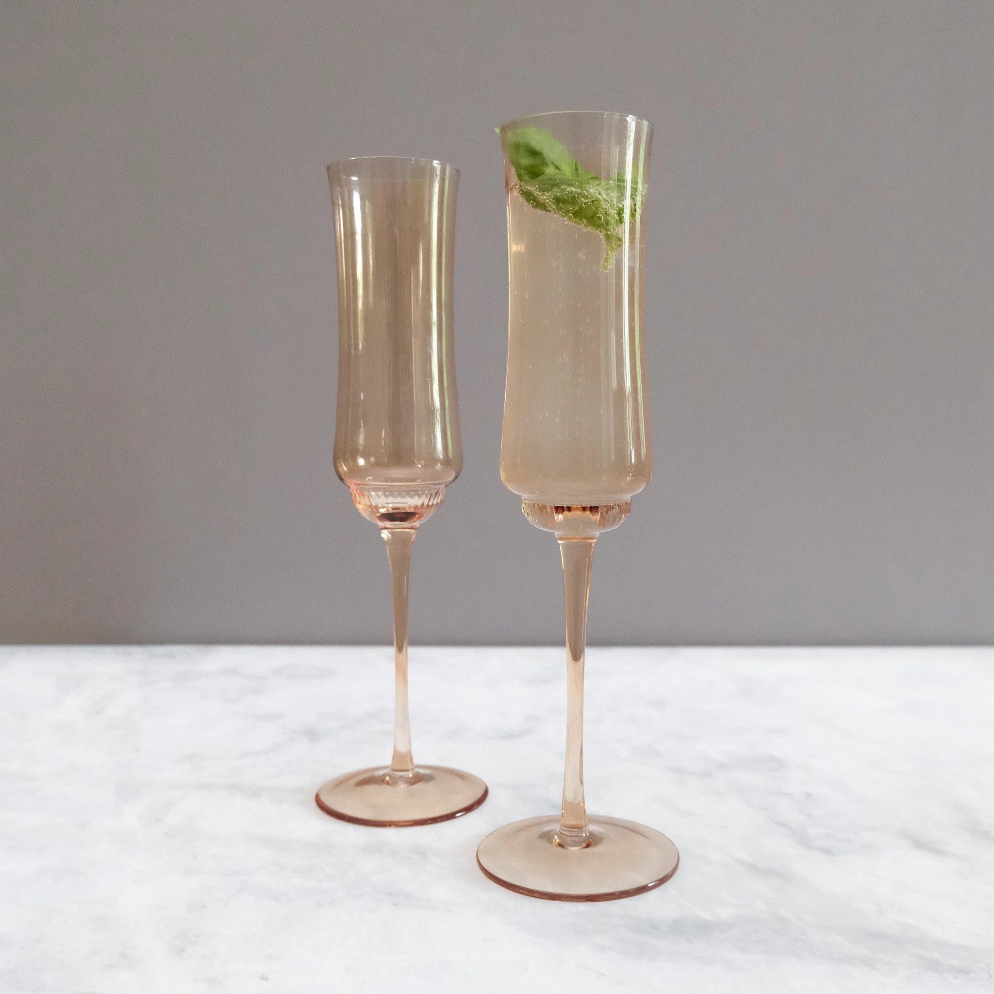 Amber Glass Champagne Flute