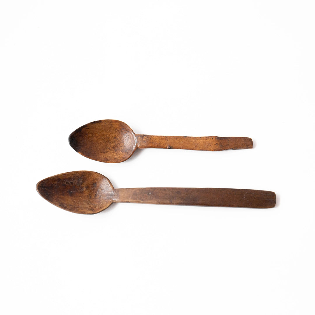 Antique Black Ash Tree Spoons Set