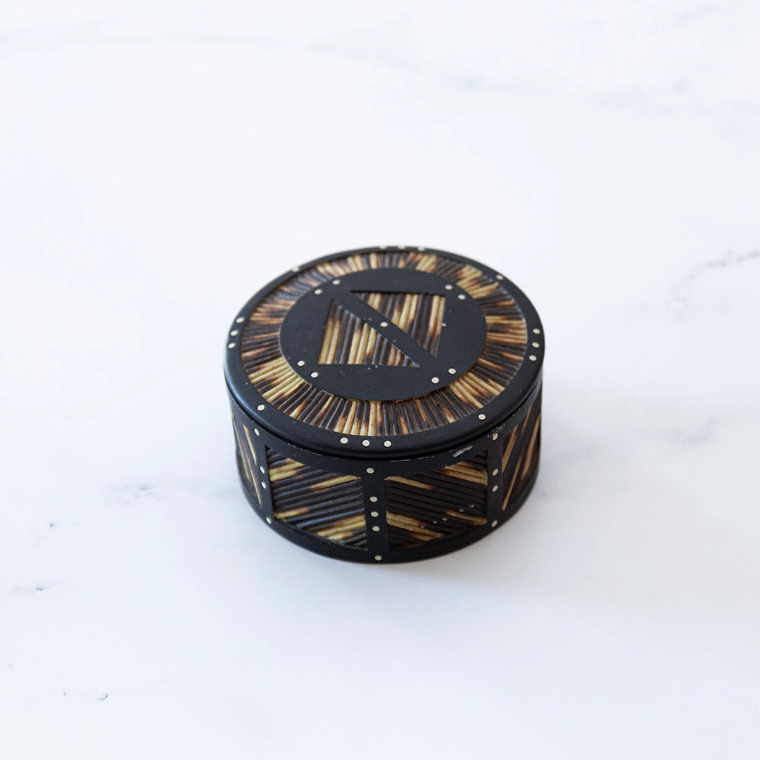 Antique Round Quill Box