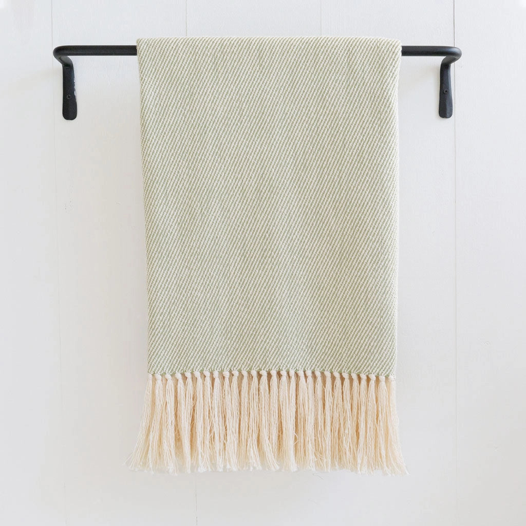Apple Green Handwoven Cotton Throw