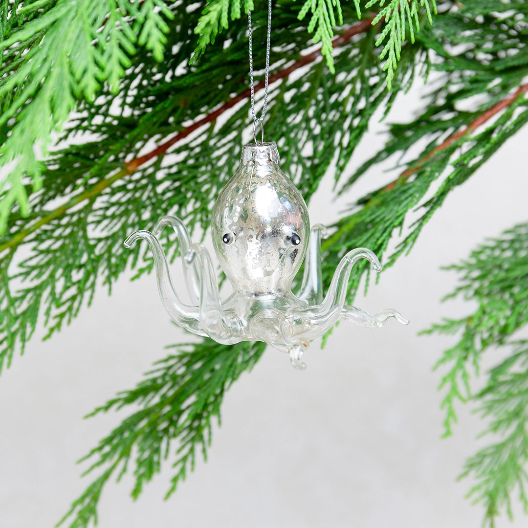 Baby Octopus Glass Ornament