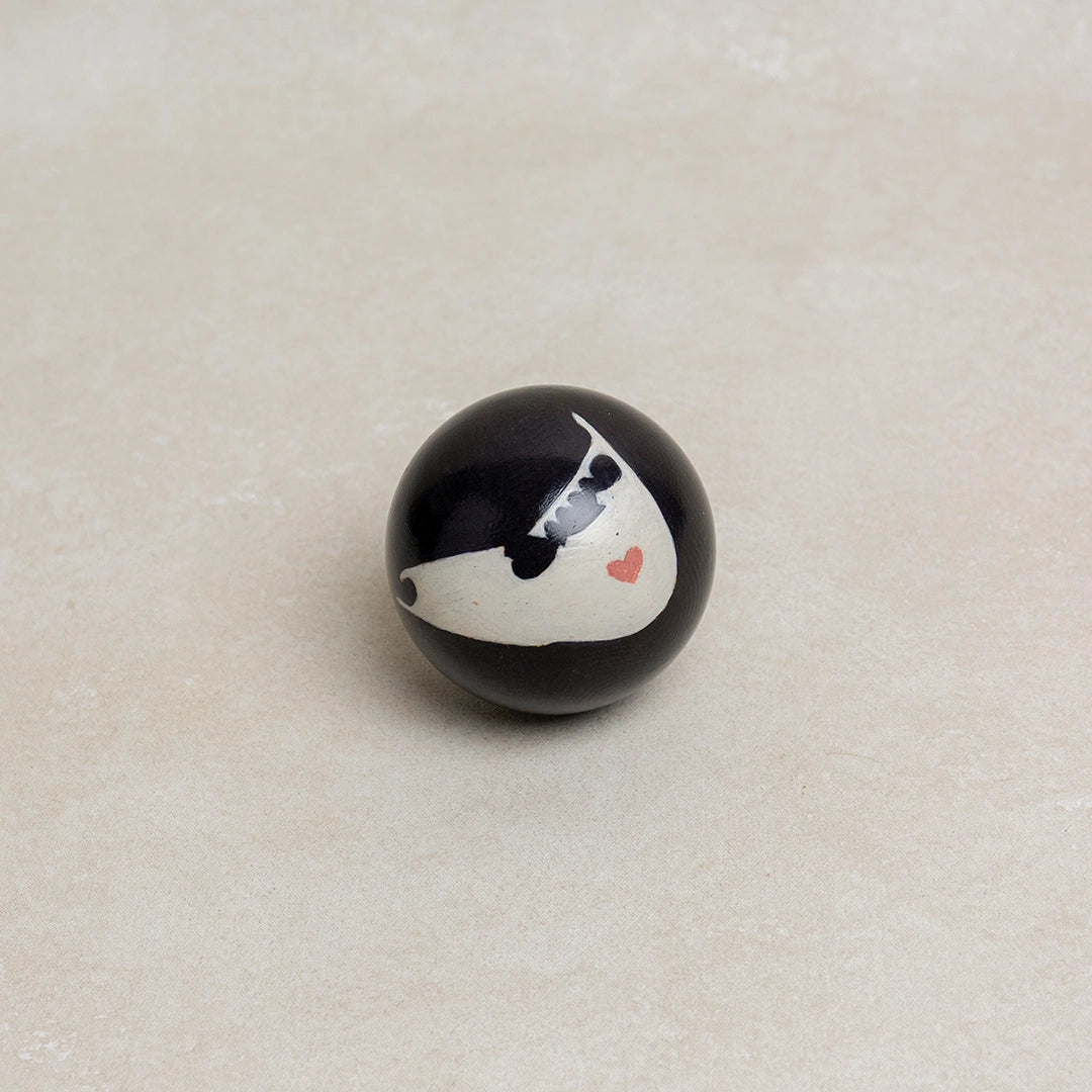 Black Nantucket Island Heart Sphere | Melissa Macleod