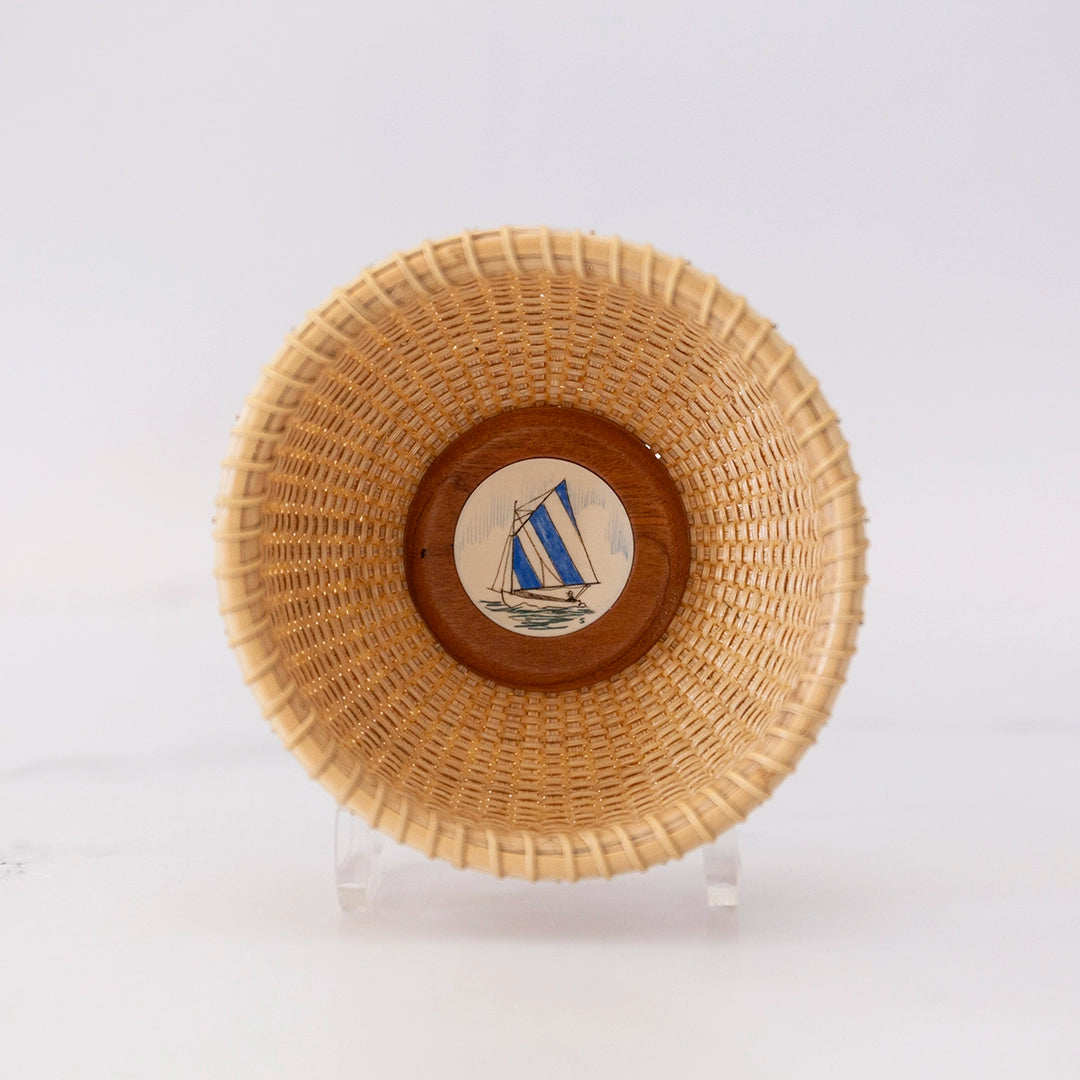 Blue & White Stripe Rainbow Fleet Lightship Basket | Dale Rutherford