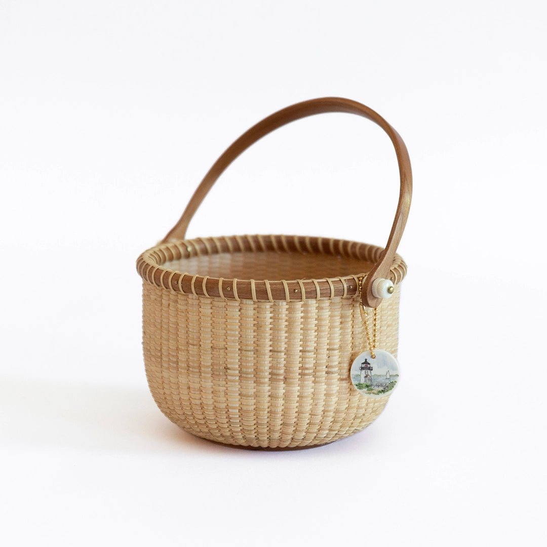 Brant Point Scrimshaw Charm Lightship Basket | Dale Rutherford